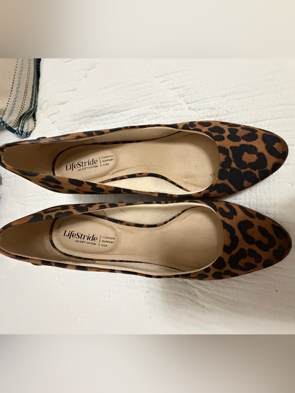 Life Stride Leopard Print Pointed-Toe Flats - Brown & Black